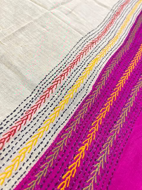 Dual Color Kanthawork Blouse Piece