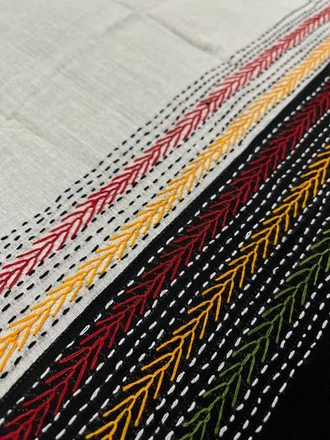Dual Color Kanthawork Blouse Piece
