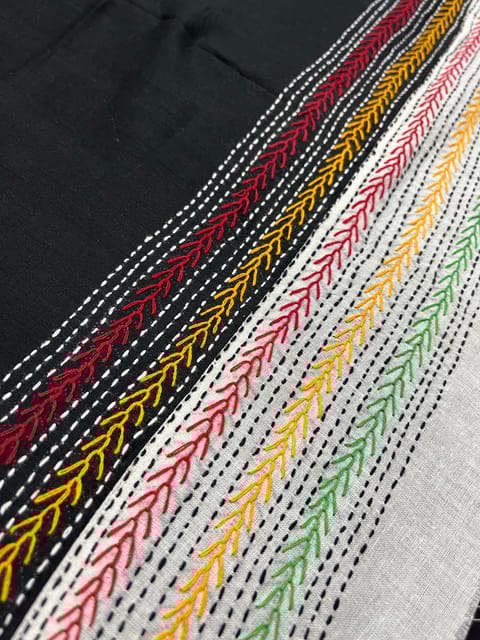 Dual Color Kanthawork Blouse Piece