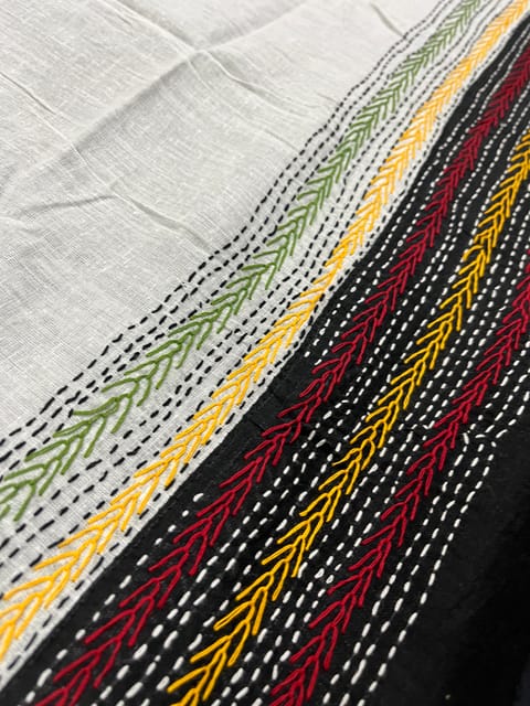 Dual Color Kanthawork Blouse Piece