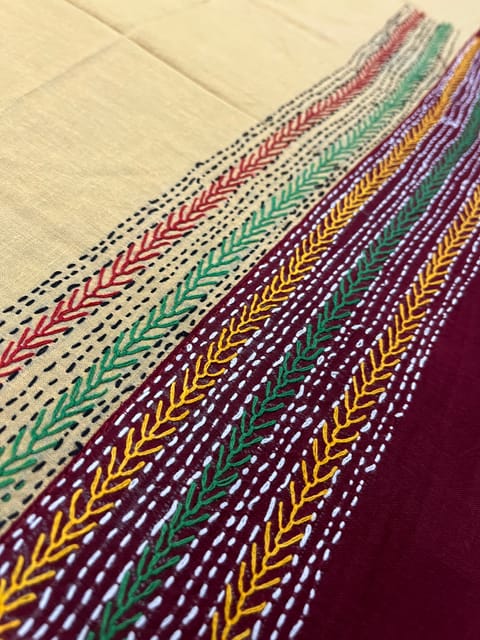 Dual Color Kanthawork Blouse Piece