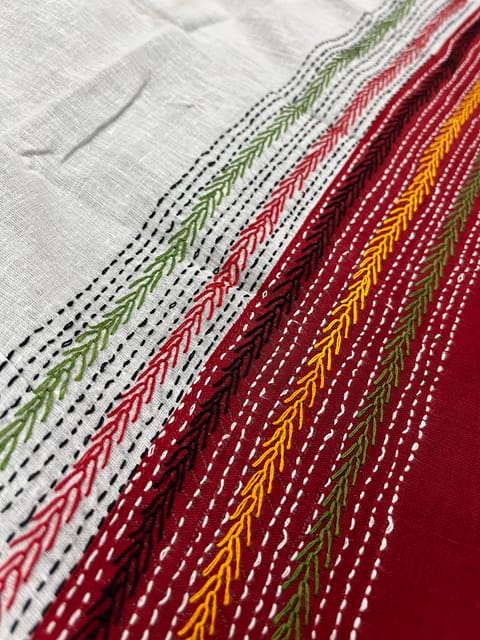 Dual Color Kanthawork Blouse Piece