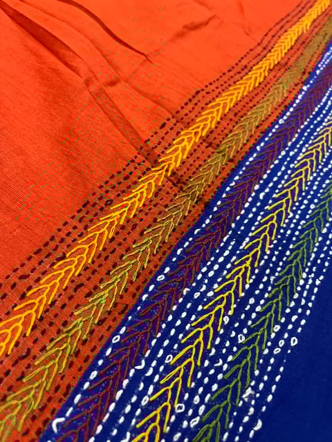 Dual Color Kanthawork Blouse Piece
