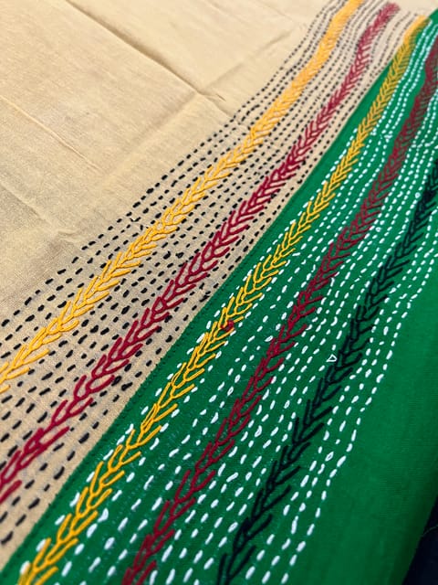 Dual Color Kanthawork Blouse Piece