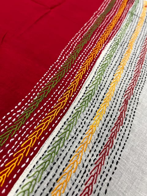 Dual Color Kanthawork Blouse Piece