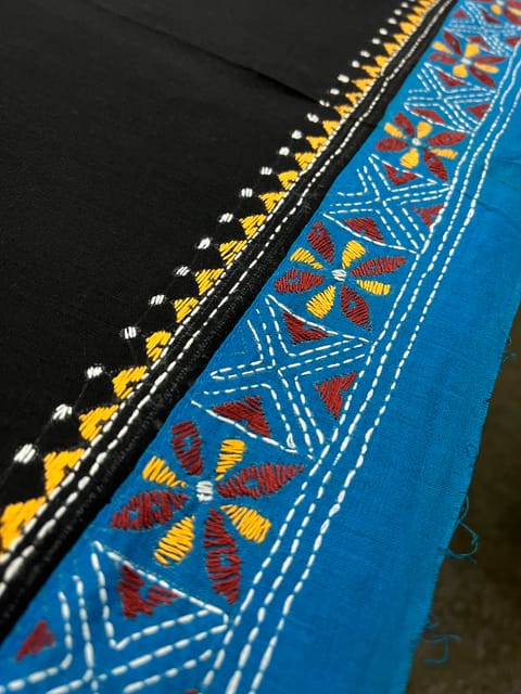 Dual Color Kanthawork Blouse Piece