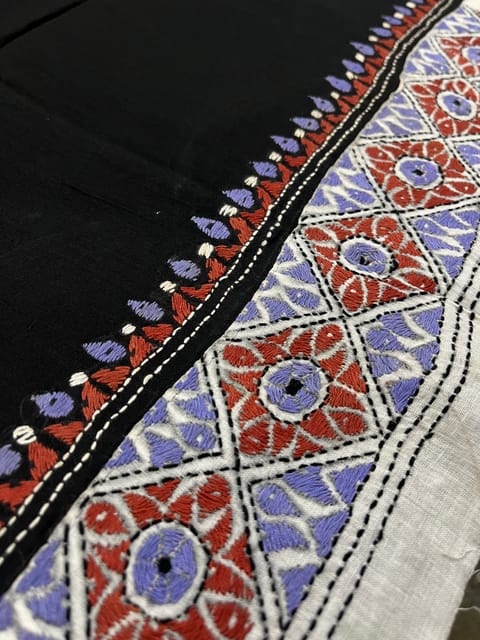 Dual Color Kanthawork Blouse Piece