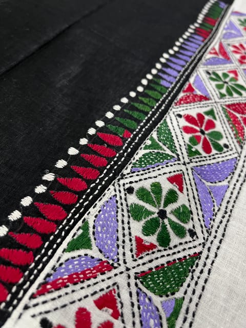 Dual Color Kanthawork Blouse Piece