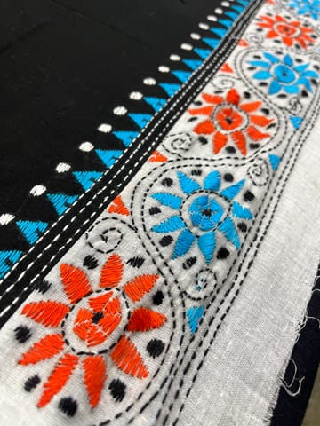 Dual Color Kanthawork Blouse Piece