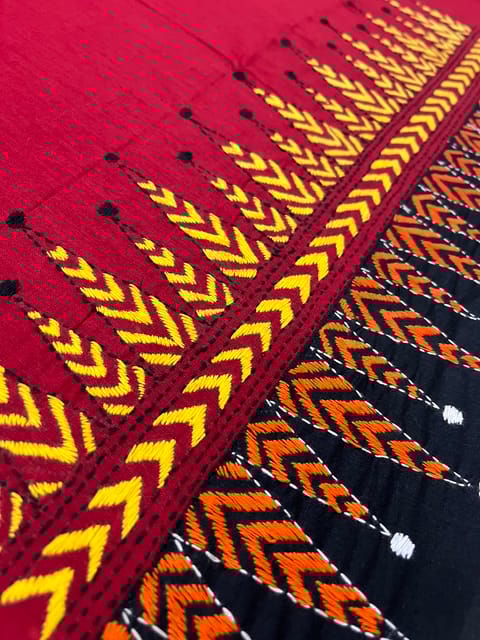 Dual Color Kanthawork Blouse Piece