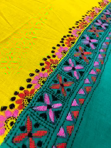 Dual Color Kanthawork Blouse Piece