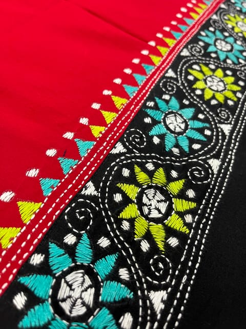Dual Color Kanthawork Blouse Piece