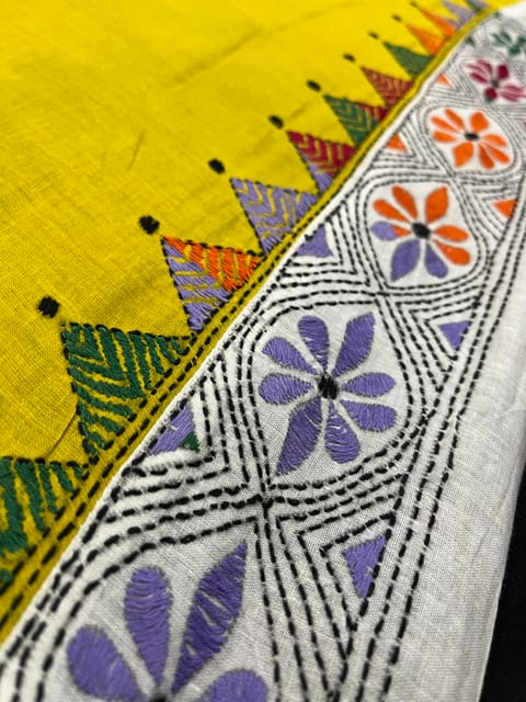 Dual Color Kanthawork Blouse Piece