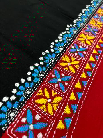 Dual Color Kanthawork Blouse Piece