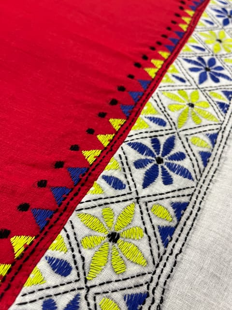 Dual Color Kanthawork Blouse Piece
