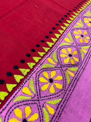 Dual Color Kanthawork Blouse Piece