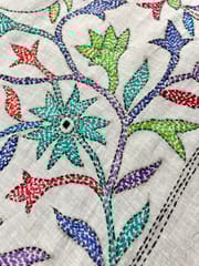 Floral Kanthawork Blouse Piece