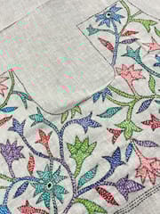 Floral Kanthawork Blouse Piece