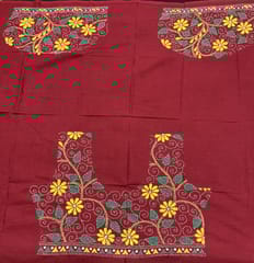 Floral Kanthawork Blouse Piece