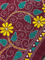 Floral Kanthawork Blouse Piece