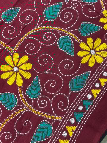 Floral Kanthawork Blouse Piece