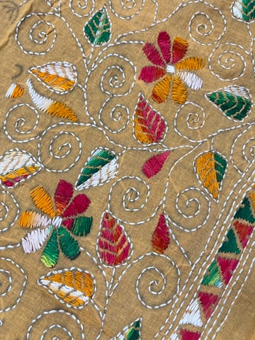 Floral Kanthawork Blouse Piece