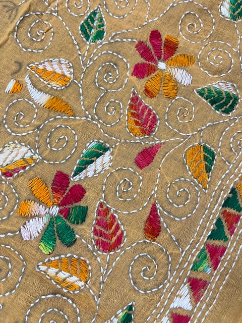 Floral Kanthawork Blouse Piece