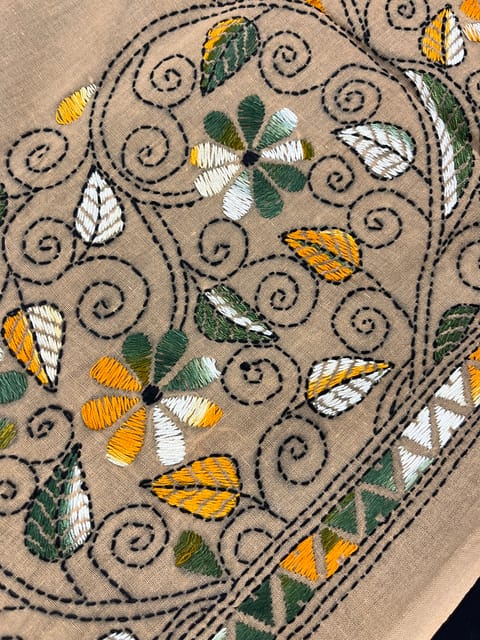 Floral Kanthawork Blouse Piece