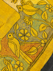 Bird Theme Kanthawork Blouse Piece