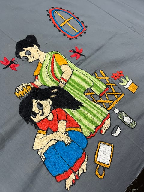 Maa Beti Kanthawork Blouse Piece