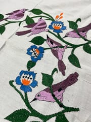 Bird Theme Kanthawork Blouse Piece