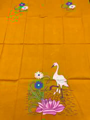 Crane Theme Kanthawork Blouse Piece