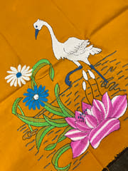 Crane Theme Kanthawork Blouse Piece