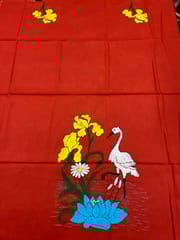 Crane Theme Kanthawork Blouse Piece