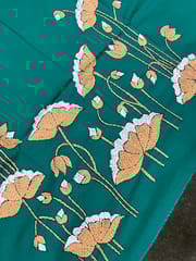 Lotus Theme Kanthawork Blouse Piece
