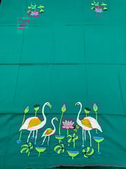 Crane Theme Kanthawork Blouse Piece