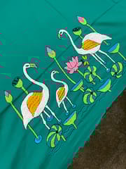 Crane Theme Kanthawork Blouse Piece