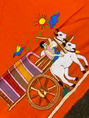 Village Theme Kanthawork Blouse Piece