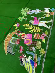 Village Theme Kanthawork Blouse Piece