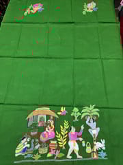 Village Theme Kanthawork Blouse Piece