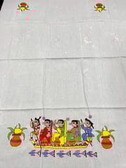 Boat Race Theme Kanthawork Blouse Piece