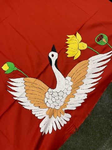 Bird Theme Kanthawork Blouse Piece