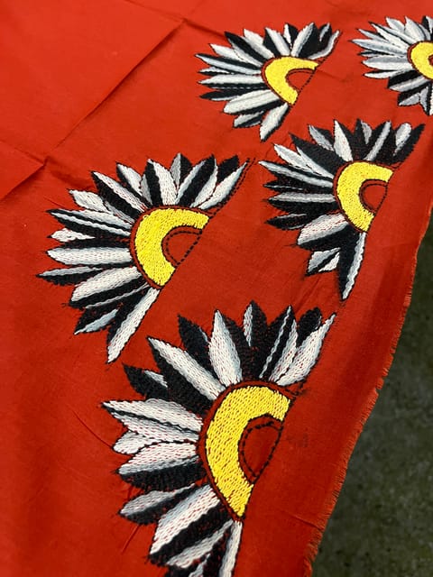 Floral Kanthawork Blouse Piece