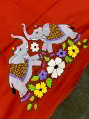 Royal Elephant Kanthawork Blouse Piece
