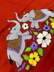 Royal Elephant Kanthawork Blouse Piece