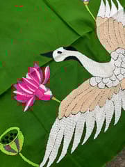 Bird Theme Kanthawork Blouse Piece