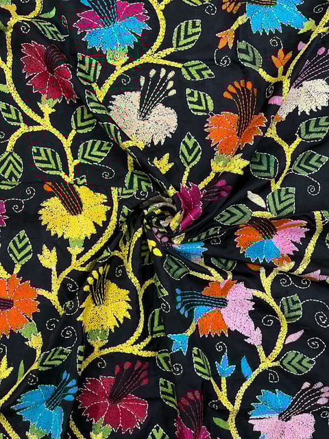 Mandhara Designer Art Silk Kanthawork Blouse Piece