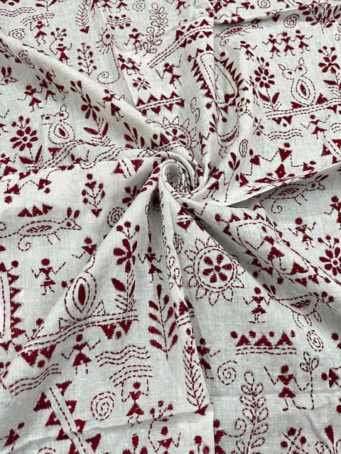 Warli Allover Kanthawork Blouse Piece