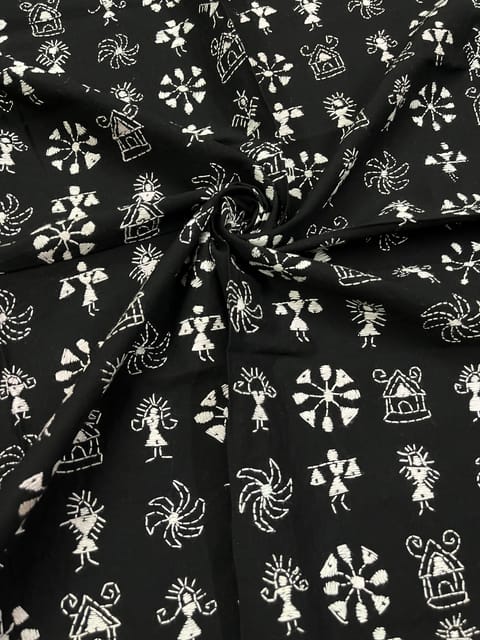 Warli Allover Kanthawork Blouse Piece