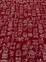 Warli Allover Kanthawork Blouse Piece